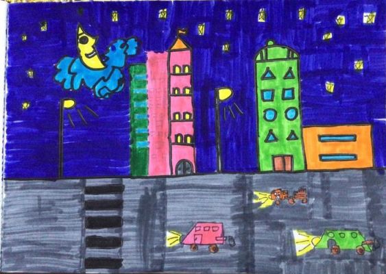 小学生城市夜景绘画教案（城市夜景大班绘画教案）