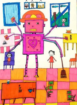 小学生二年机器人画（2年级绘画机器人）-图2