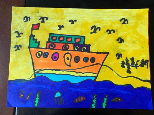 船小学生绘画作品（小学生画船的画）