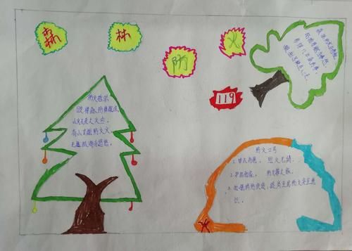 小学生画画森林防火宣传报大全（小学生森林防火儿童画比赛得过奖的手抄报）