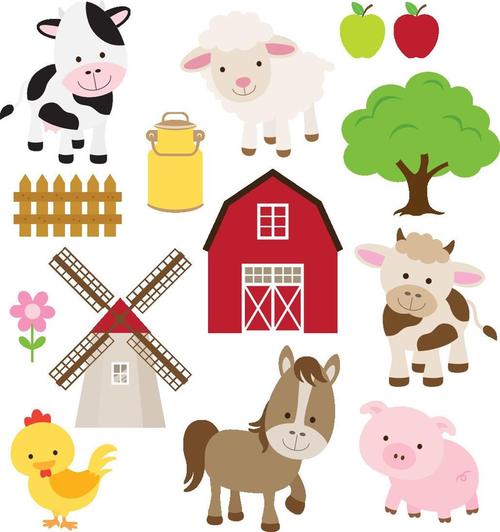 小学生农场动物简笔画（简单漂亮的农场和动物怎么画）-图1