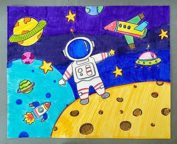 小学生画宇宙飞船图片大全（小学生画的简单的宇航员图片）