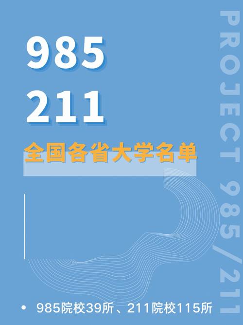 中国的所有985大学（中国所有985大学和211大学）