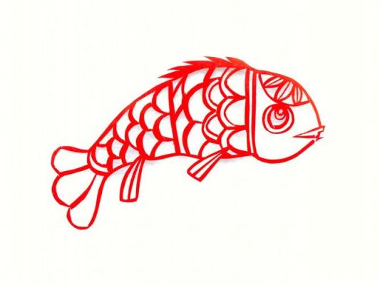 小学生手工剪纸图案金鱼（剪纸小金鱼的画法）-图1